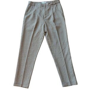 Never Fully Dressed Trousers Checked Pleated Straight Leg Size 8